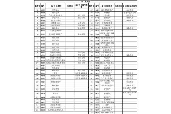 新会计科目