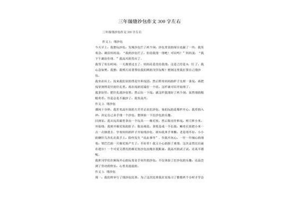 缝沙包作文