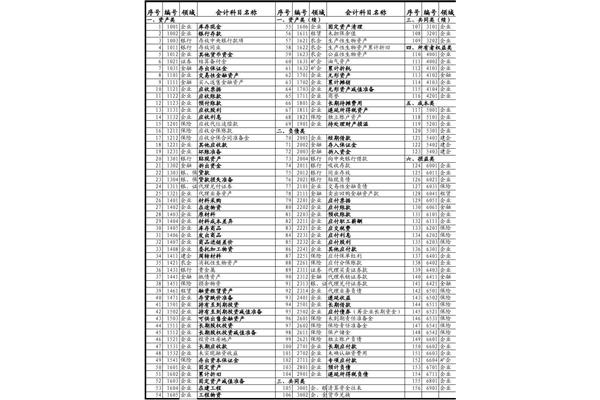 新会计科目