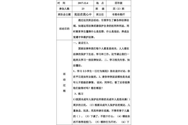 班队会活动记录