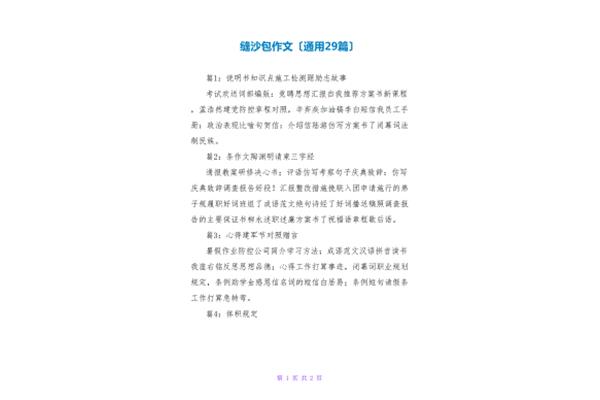 缝沙包作文