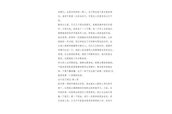 会计助理周记