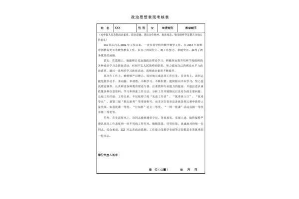 政治思想表现