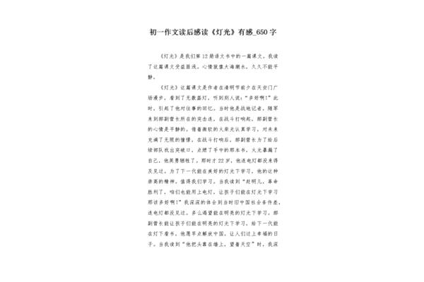 灯光读后感