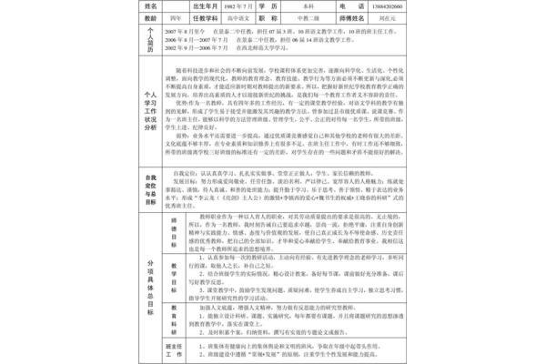 个人发展计划