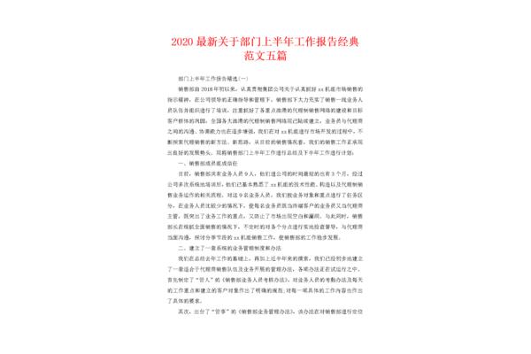 工作报告范文
