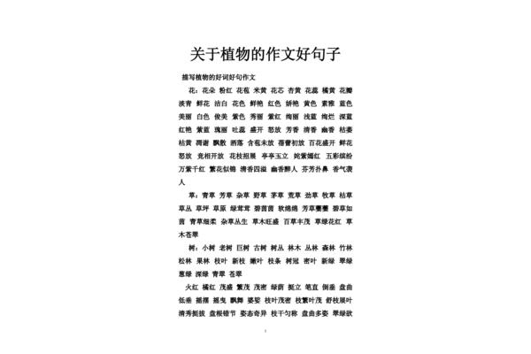 关于植物的作文