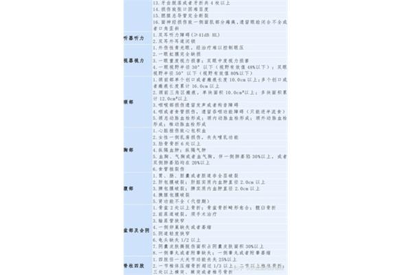 轻伤鉴定标准
