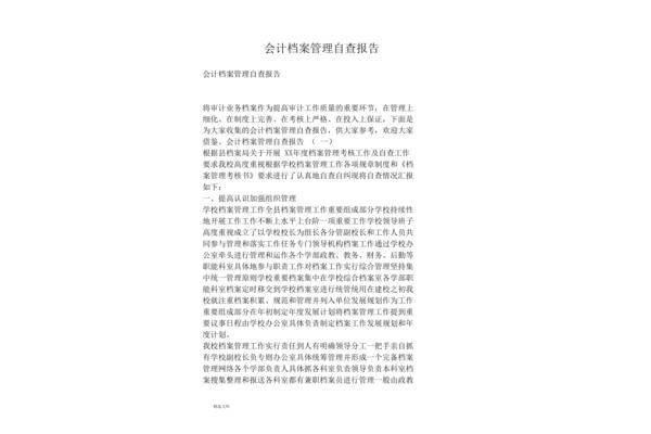 档案管理自查报告