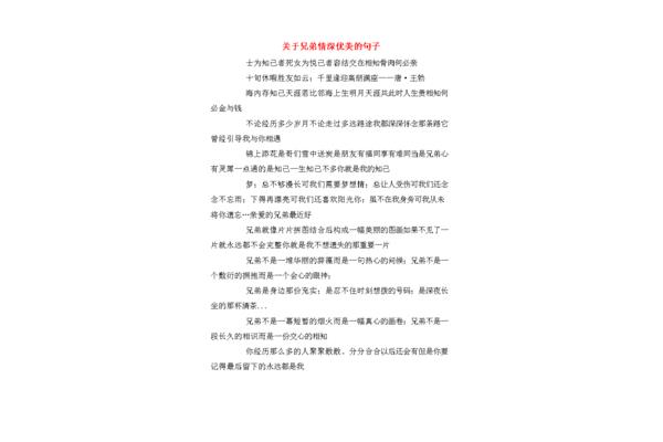 兄弟情深的句子