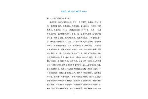 人生之路作文