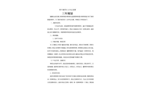 三年发展规划