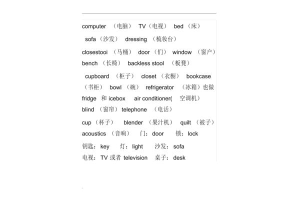 英语常用单词
