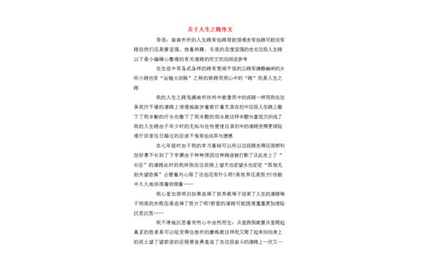 人生之路作文