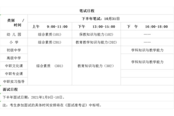 教资笔试报名时间