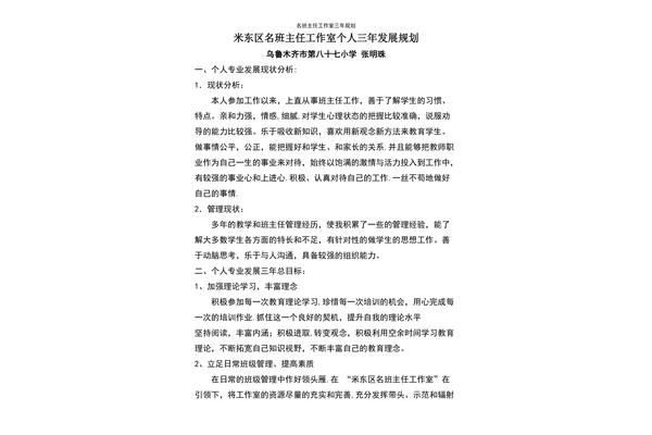 三年发展规划
