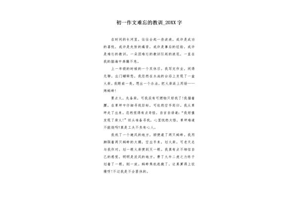 难忘的教训