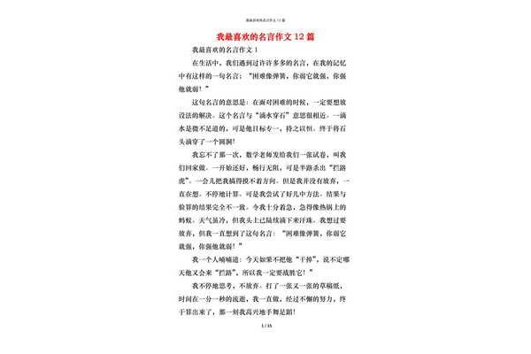 我最喜欢的名言