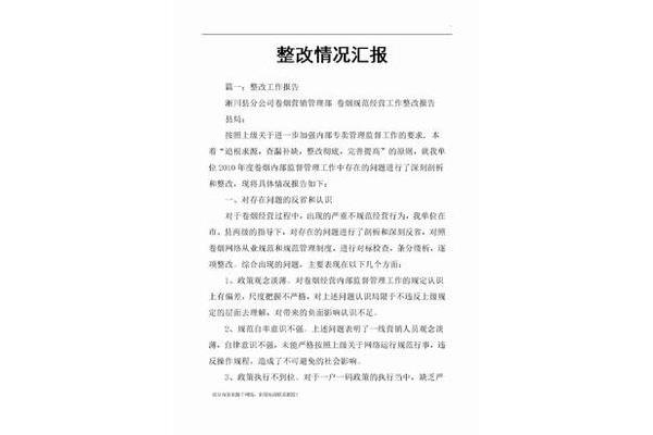 整改情况汇报