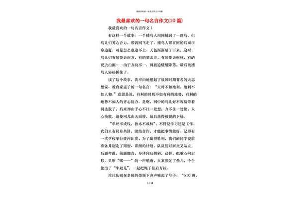 我最喜欢的名言
