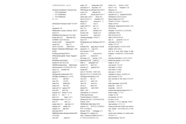 英语常用单词