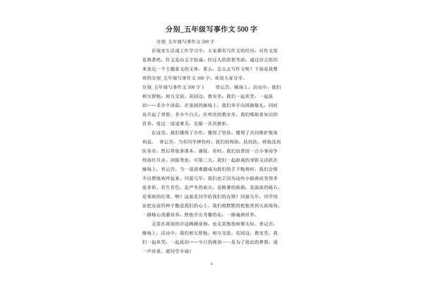 500字写事作文