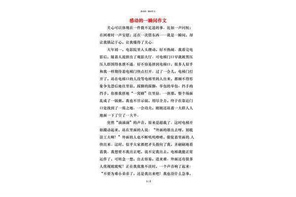 感动的瞬间作文