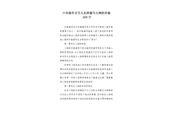 人物描写作文