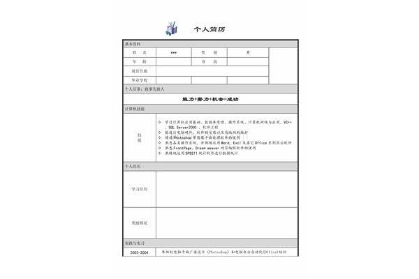简历个人技能
