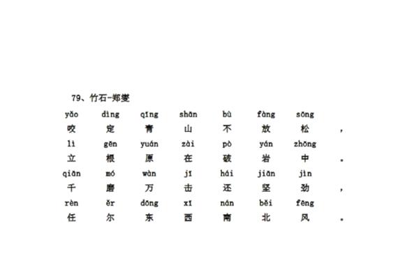 竹石的拼音