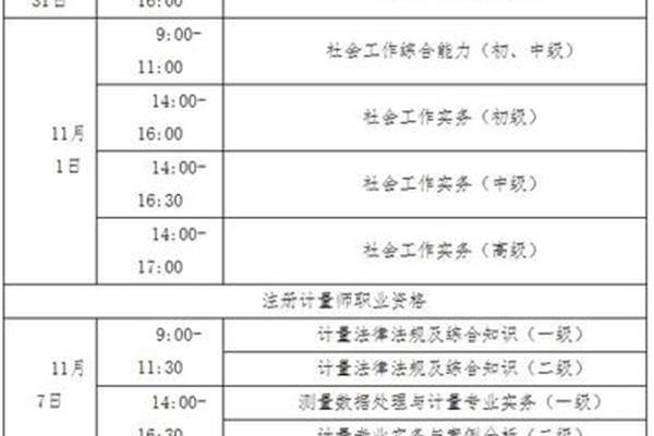 社工考试时间
