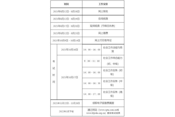 社工考试时间