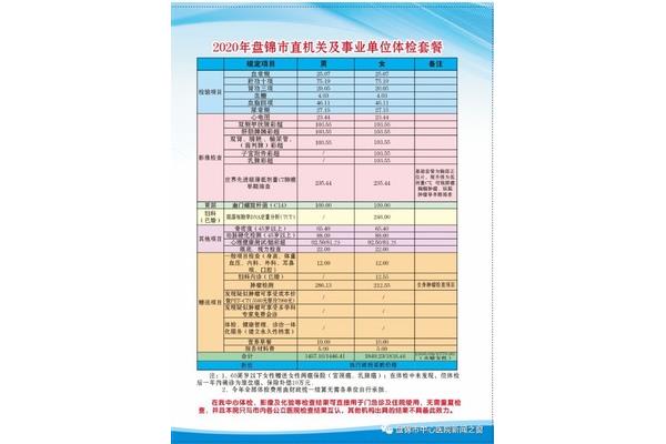 事业单位体检项目