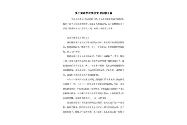 征文600字