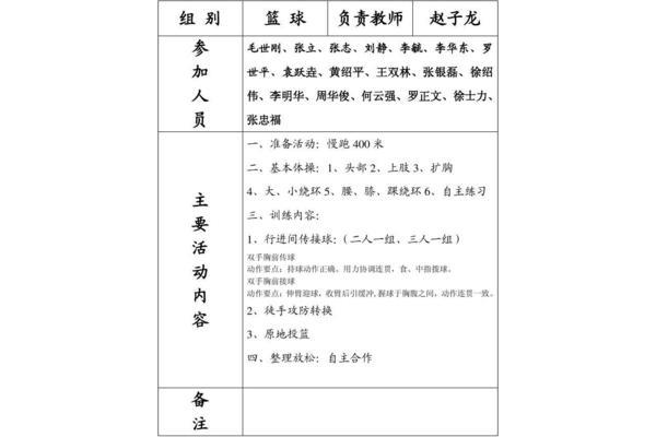 小学篮球训练计划