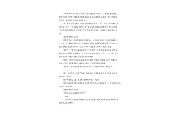 月光下的村庄作文