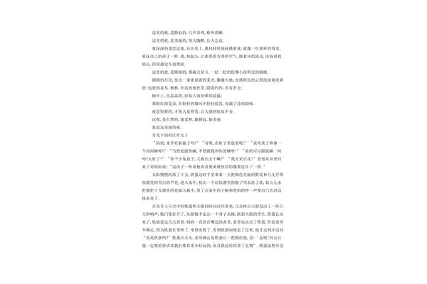 月光下的村庄作文
