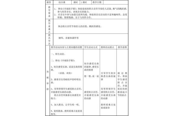 幸福拍手歌教案