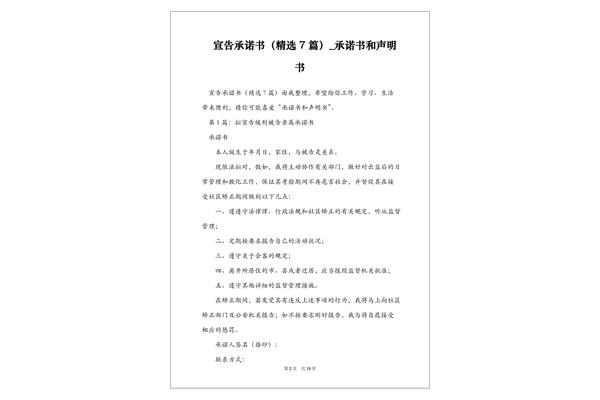 个人声明书