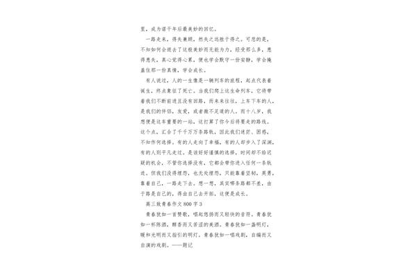 致青春作文