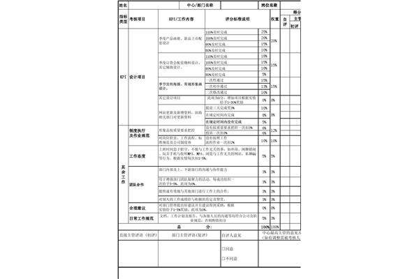 工作业绩自评