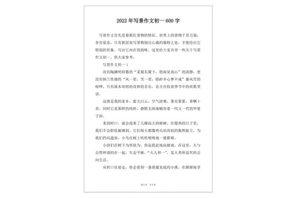 600字作文写景