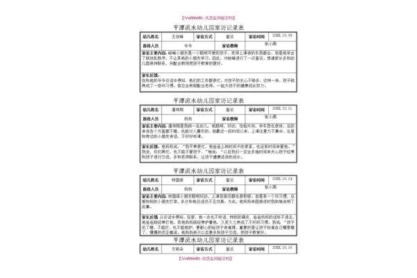 大班家访记录