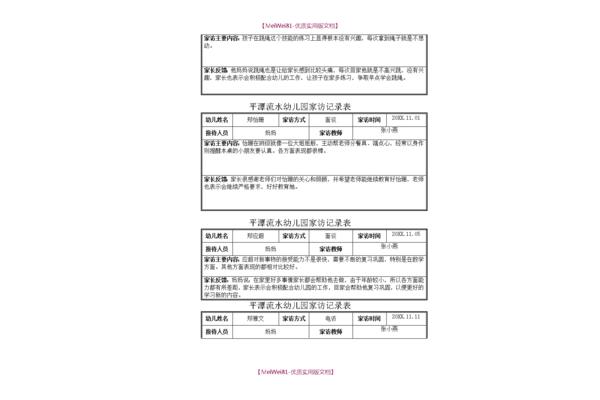 大班家访记录