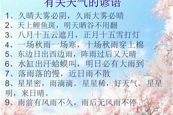 十句天气谚语