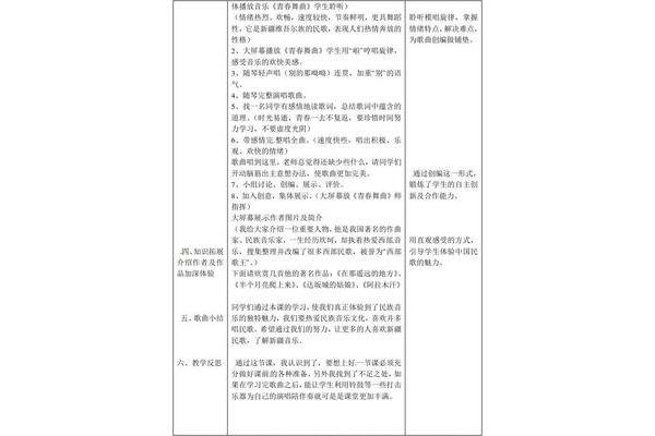 青春舞曲教学设计