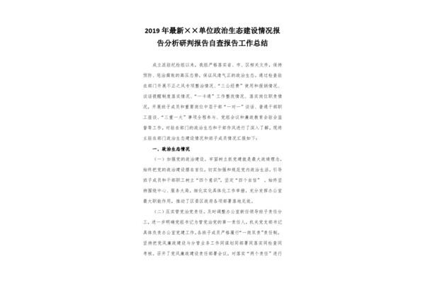 政治生态分析报告