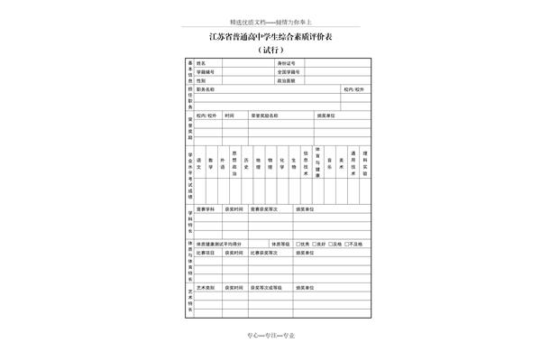 学生素质综合评价