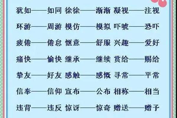 如同的近义词