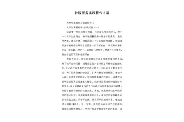 社区服务报告